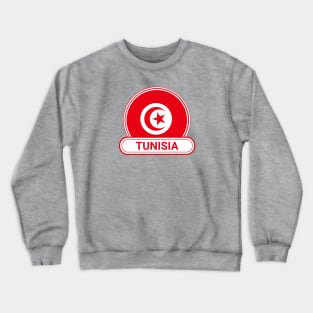 Tunisia Country Badge - Tunisia Flag Crewneck Sweatshirt